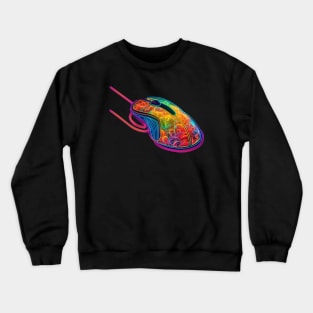 RGB Overload: A Graphic drawing of Gaming PC mouse Crewneck Sweatshirt